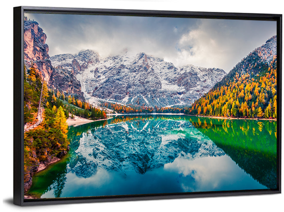Lago Di Braies Reflection Wall Art