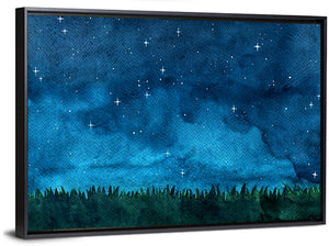 Starry Meadow Night Sky Wall Art