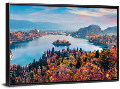 Sunset Over Lake Bled Wall Art