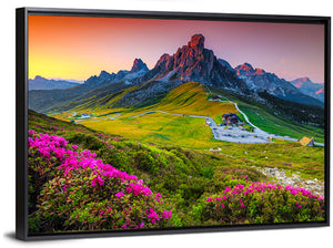 Mountain Pass Flowery Fields Wall Art