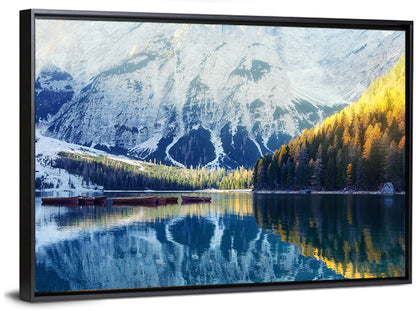 Lago Di Braies Reflection Wall Art