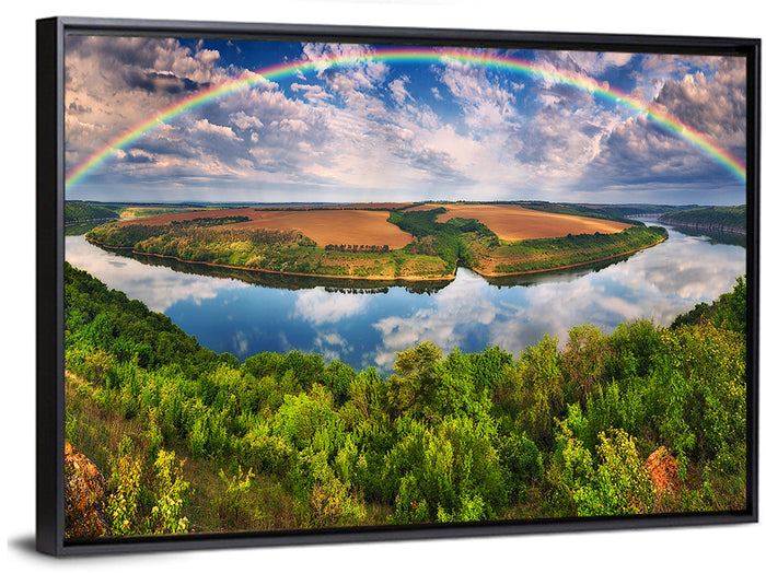 Dnister River Wall Art as a framed canvas