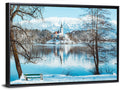 Bled Castle Winter View Wall Art