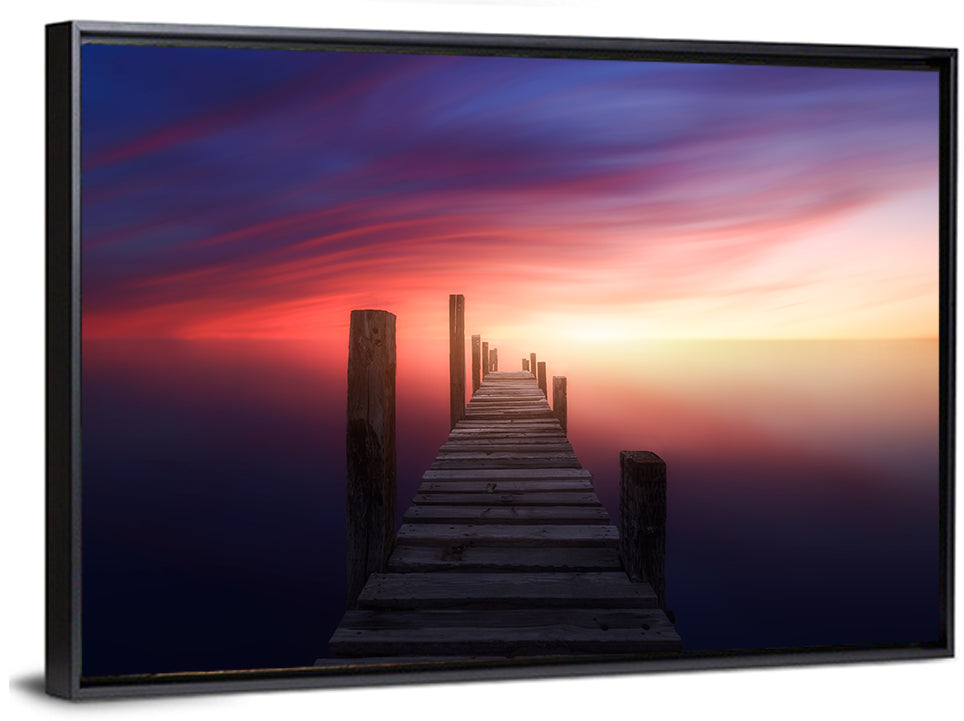 Wooden Pier at Sunset Wall Art