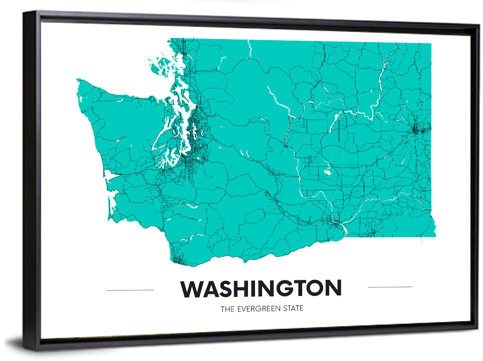 Washington State Minimalist Map Wall Art
