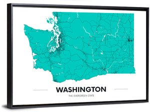 Washington State Map Wall Art