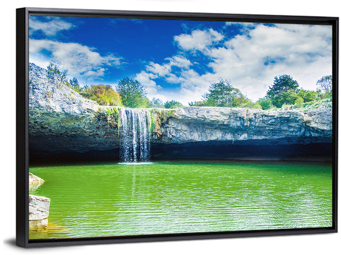 Zarecki Krov Waterfall Wall Art as a framed canvas