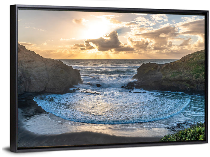 Piha Gap Tidal Lagoon Wall Art as a framed canvas