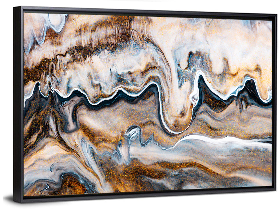 Marbled Gold Swirl Wall Art