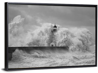 Douro River Storm Lighthouse Wall Art