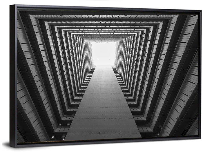 Public Estate Stairwell Wall Art as a framed canvas