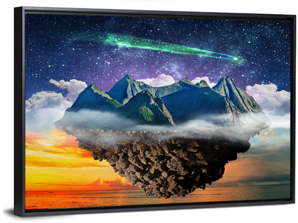 Starry Floating Mountain Island Wall Art