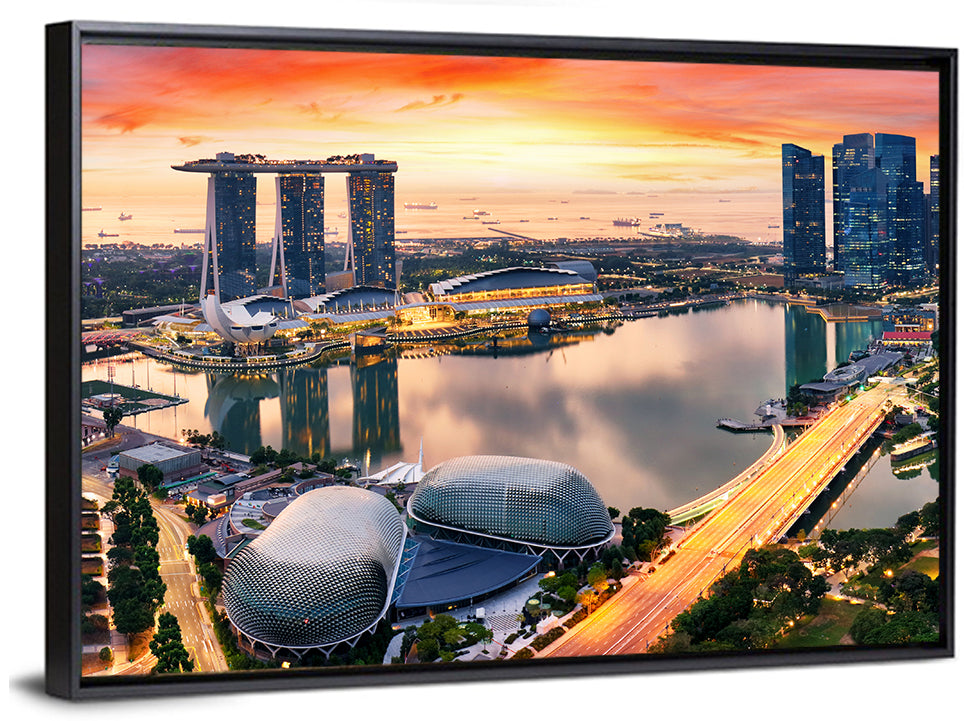 Marina Bay Sunset Skyline Wall Art