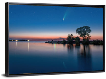 Dnieper River Comet Reflection Wall Art