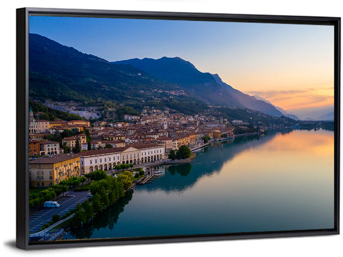 Lake Iseo Sunrise Wall Art as a framed canvas