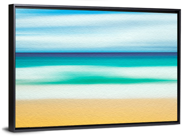 Sand and Surf Abstraction Wall Art as a framed canvas