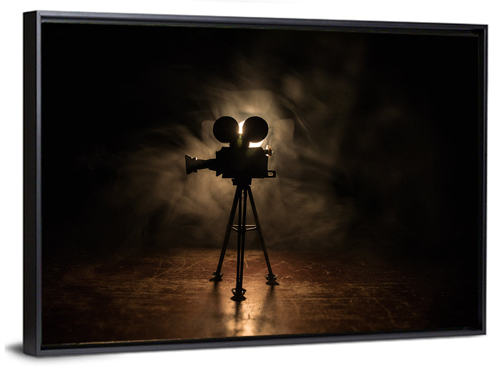 Backlit Vintage Movie Camera Wall Art