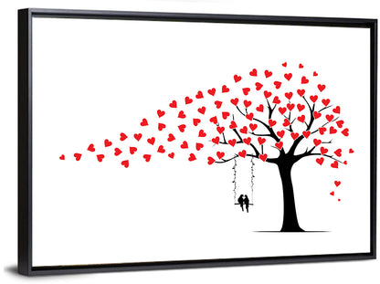 Heart Leaf Tree Silhouette Wall Art