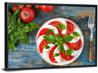 Rustic Caprese Salad with Basil Wall Art