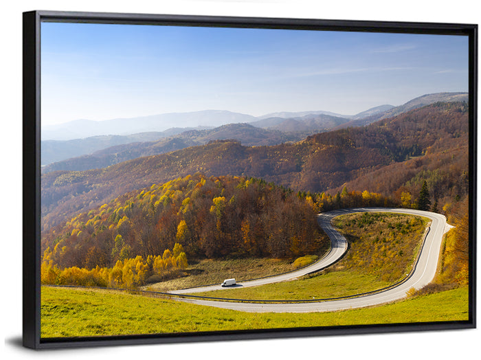 Slovensky Raj Winding Road Wall Art as a framed canvas