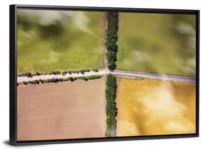 Aerial Farmland Quadrants Wall Art