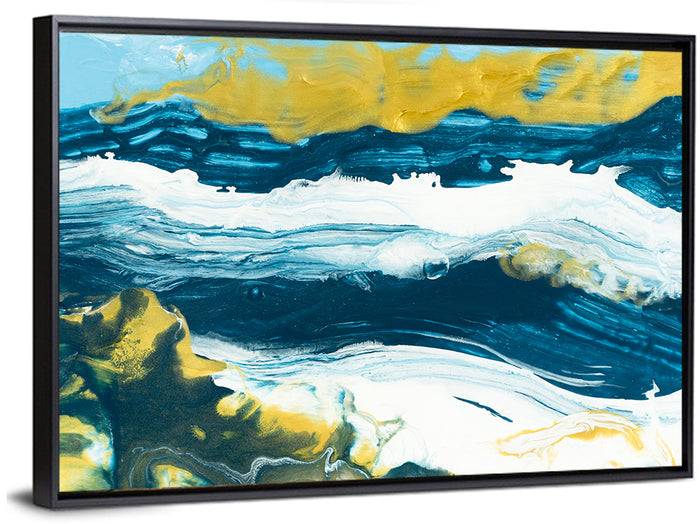 Flowing Streams with Gold Accents Wall Art as a framed canvas