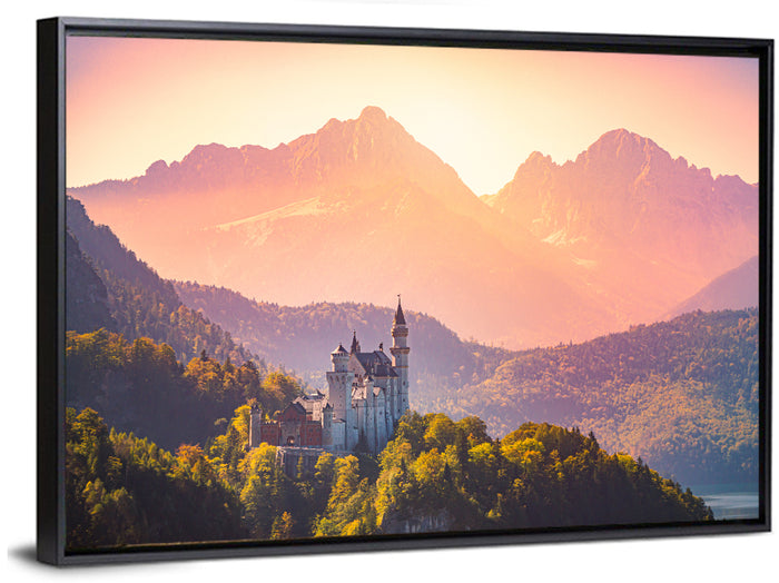 Neuschwanstein Castle Wall Art as a framed canvas