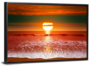 Sunset Over Ocean Wall Art