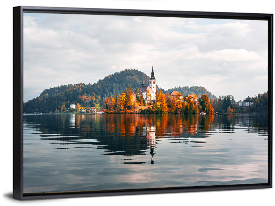 Lake Bled Island Reflection Wall Art