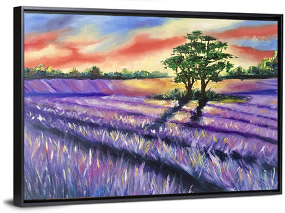 Lavender Field at Sunset Wall Art