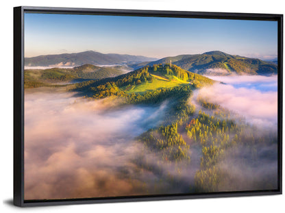 Foggy Mountain Sunrise Wall Art