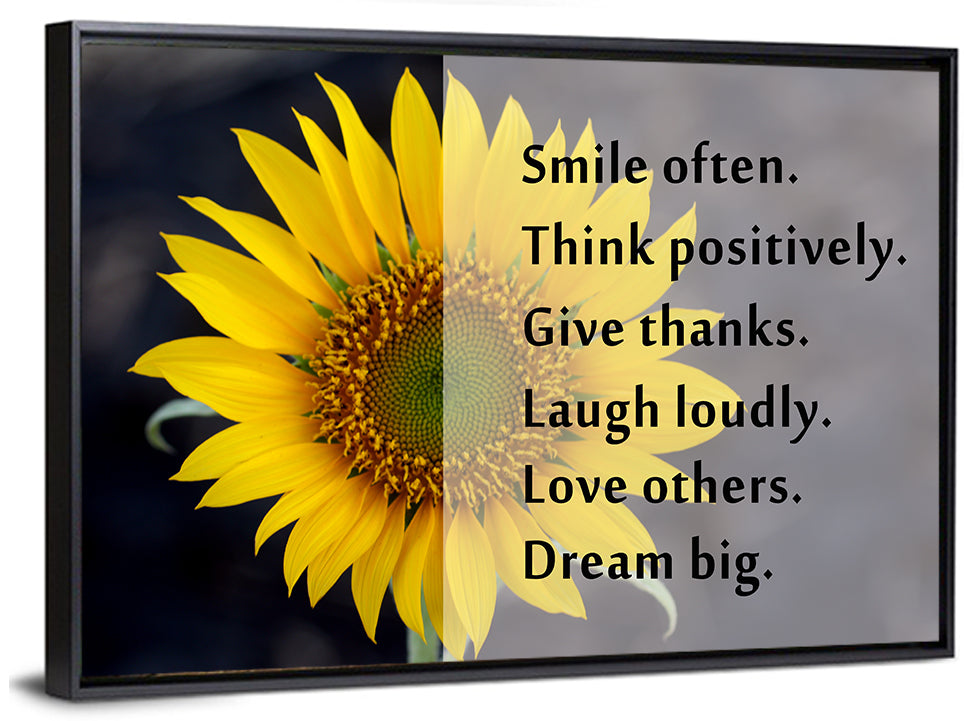 Sunflower Smile Typography Wall Art