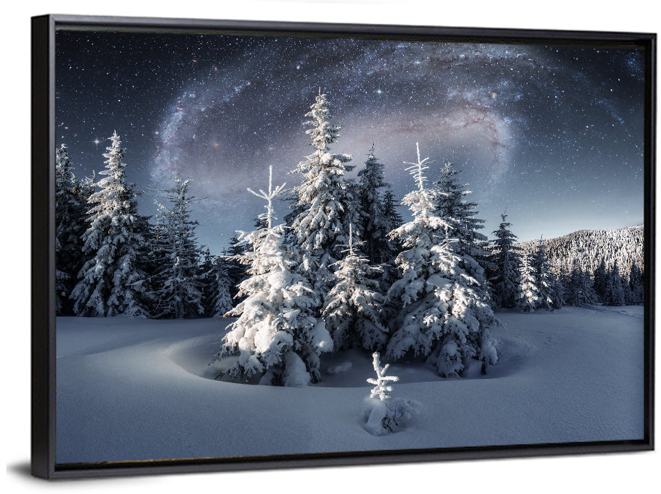 Milky Way Winter Forest Wall Art
