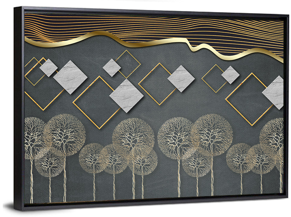 Gray and Gold Dandelion Wall Art