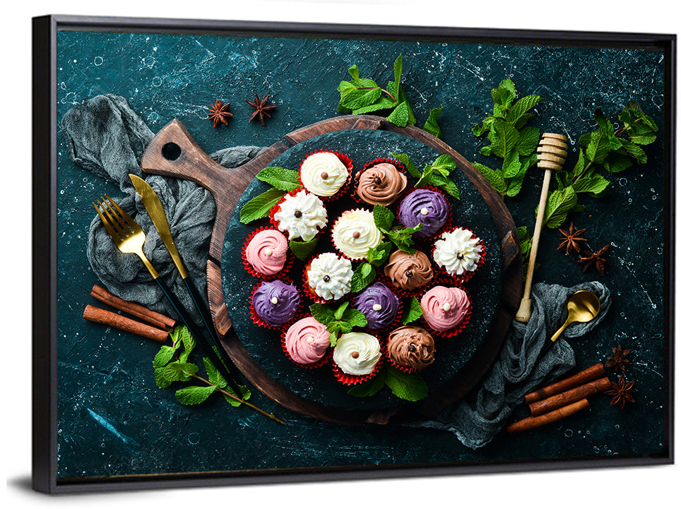 Cream Cupcakes Still Life Wall Art