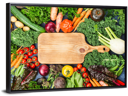 Vegetable Harvest on Cutting Board Wall Art