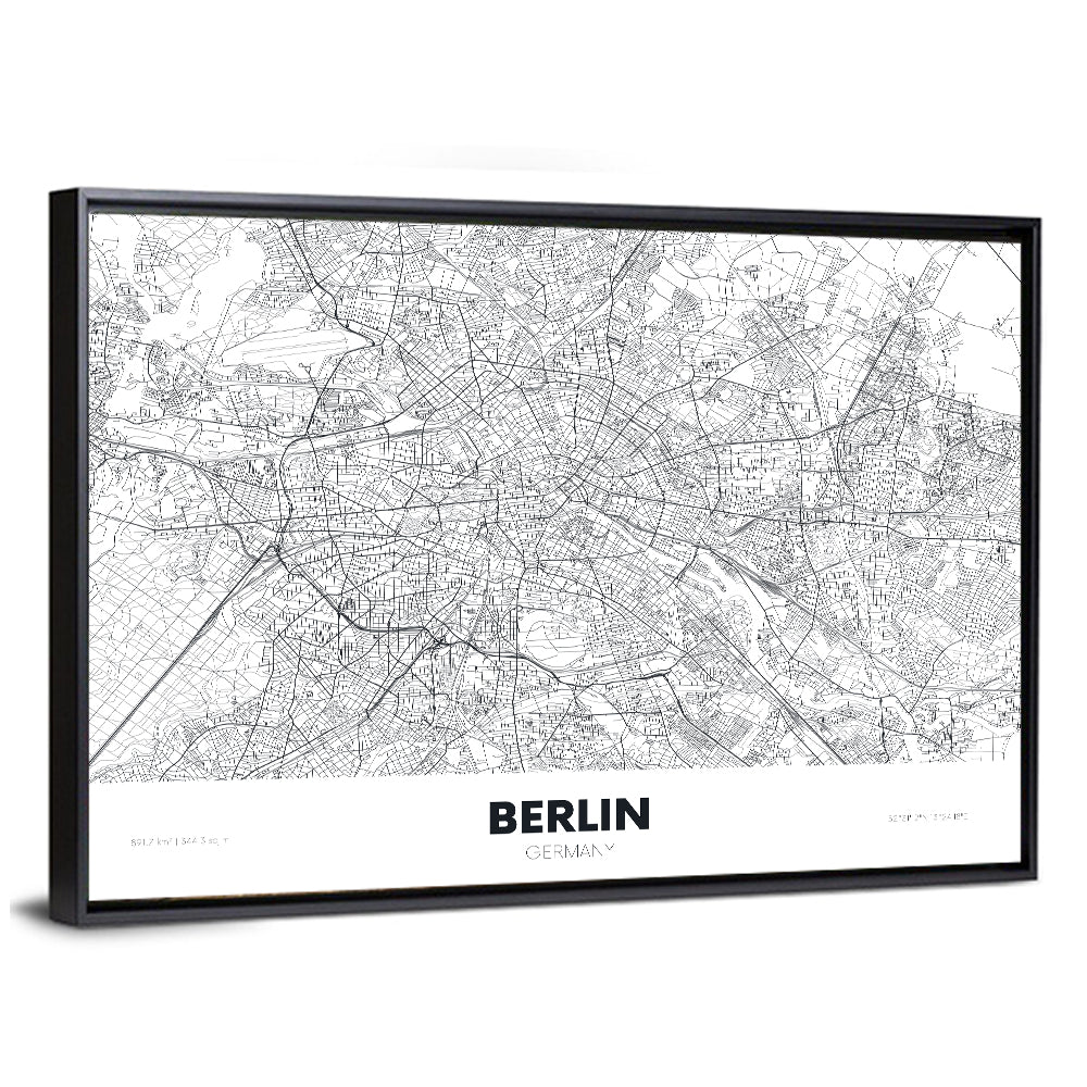 Berlin Street Network Map Wall Art
