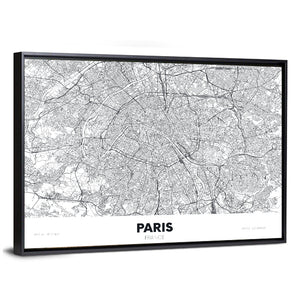 Paris City Map Wall Art