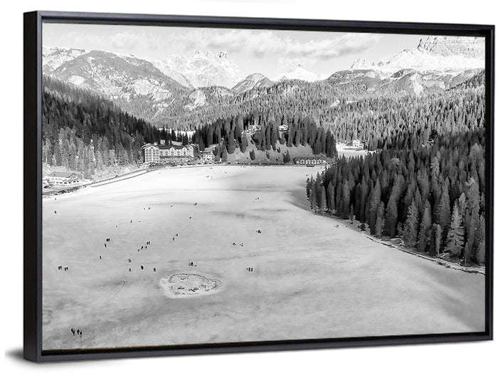 Dolomites at Lago Di Misurina Wall Art as a framed canvas