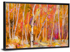 Autumn Birch Grove Painting Wall Art