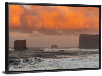 Dyrholaey Sunrise Seascape Wall Art