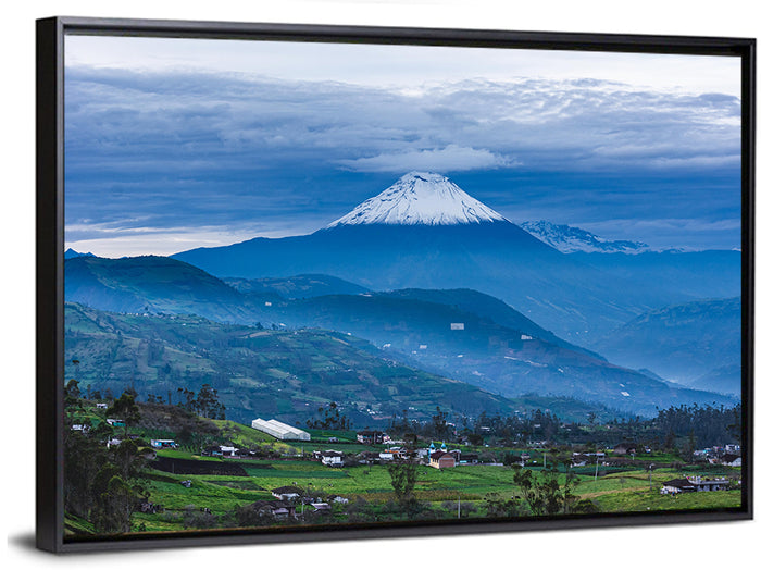 Andean Snow-capped Volcano Wall Art as a framed canvas