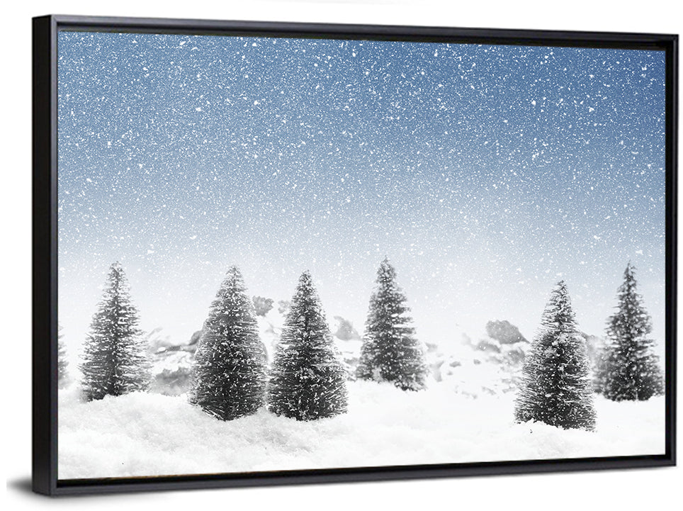 Winter Pine Trees Landscape Wall Art