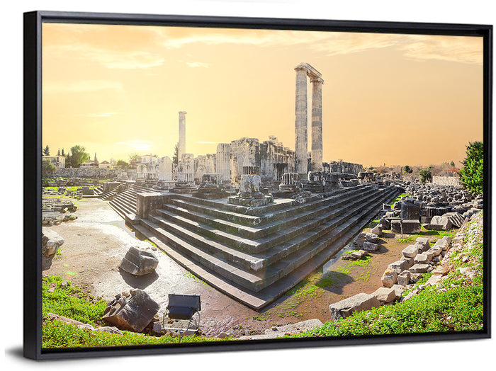 Temple of Apollo at Didyma at Golden Hour Wall Art as a framed canvas