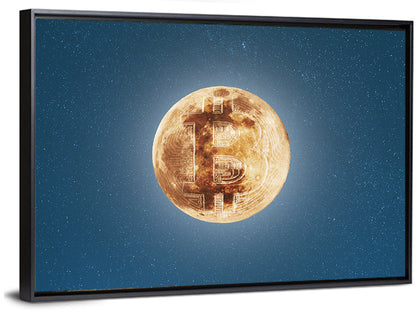 Bitcoin Circuit Moon Wall Art