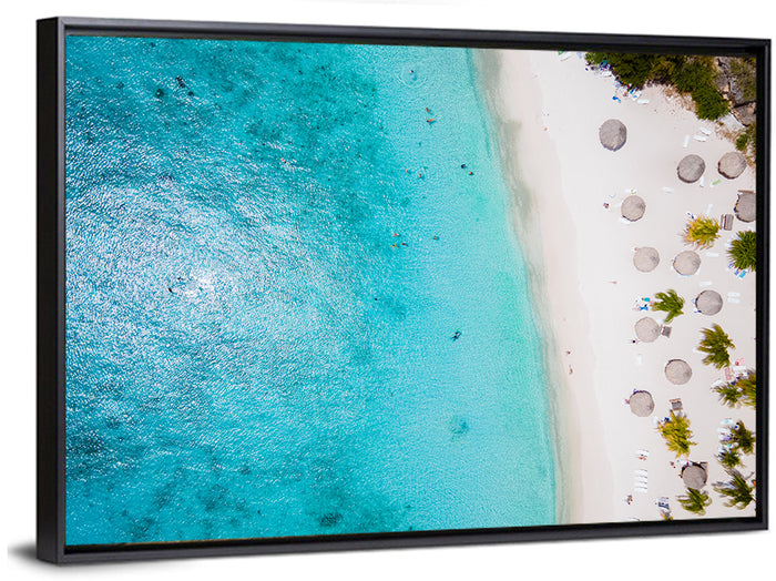 Cas Abou Aerial Shoreline Wall Art as a framed canvas