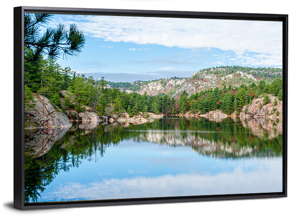 Mirror-quiet Lake and Pines Wall Art