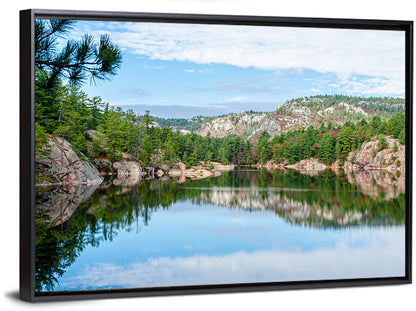 Mirror-quiet Lake and Pines Wall Art