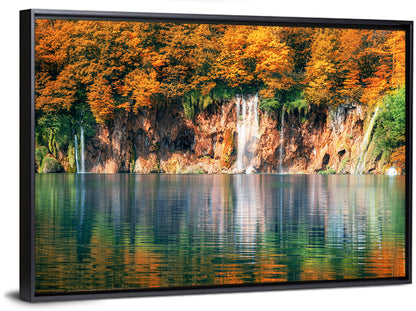 Autumn Reflections at Plitvice Lakes Wall Art