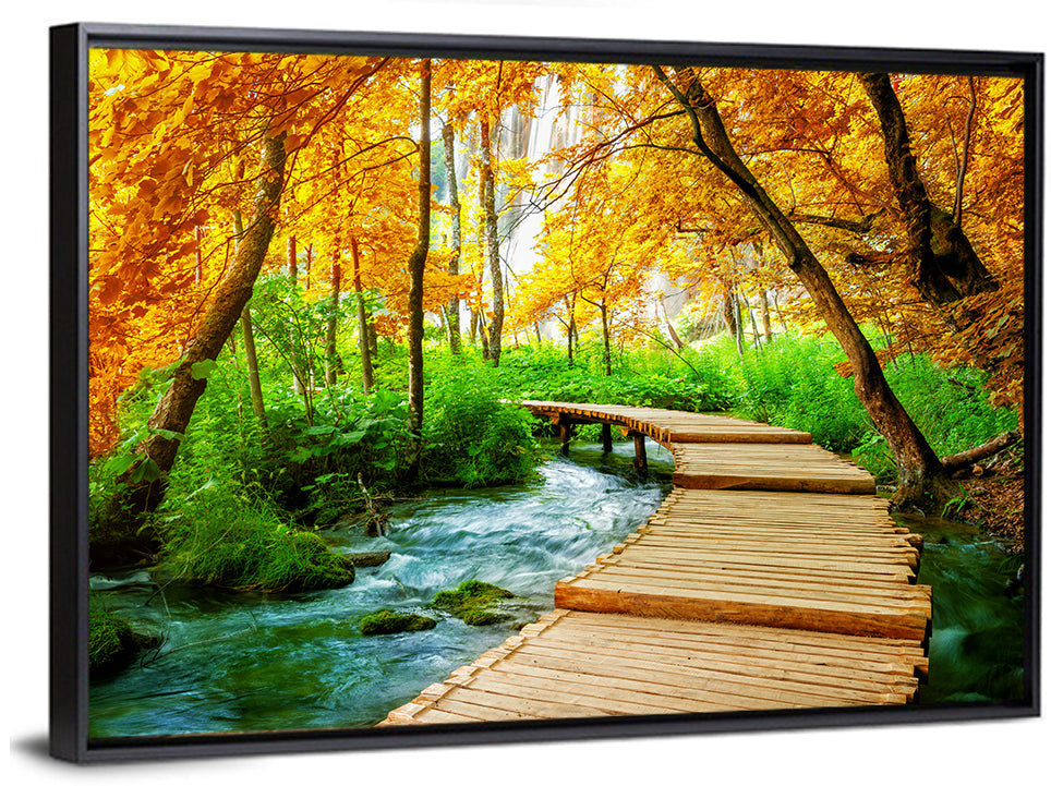 Plitvice Autumn Boardwalk Wall Art